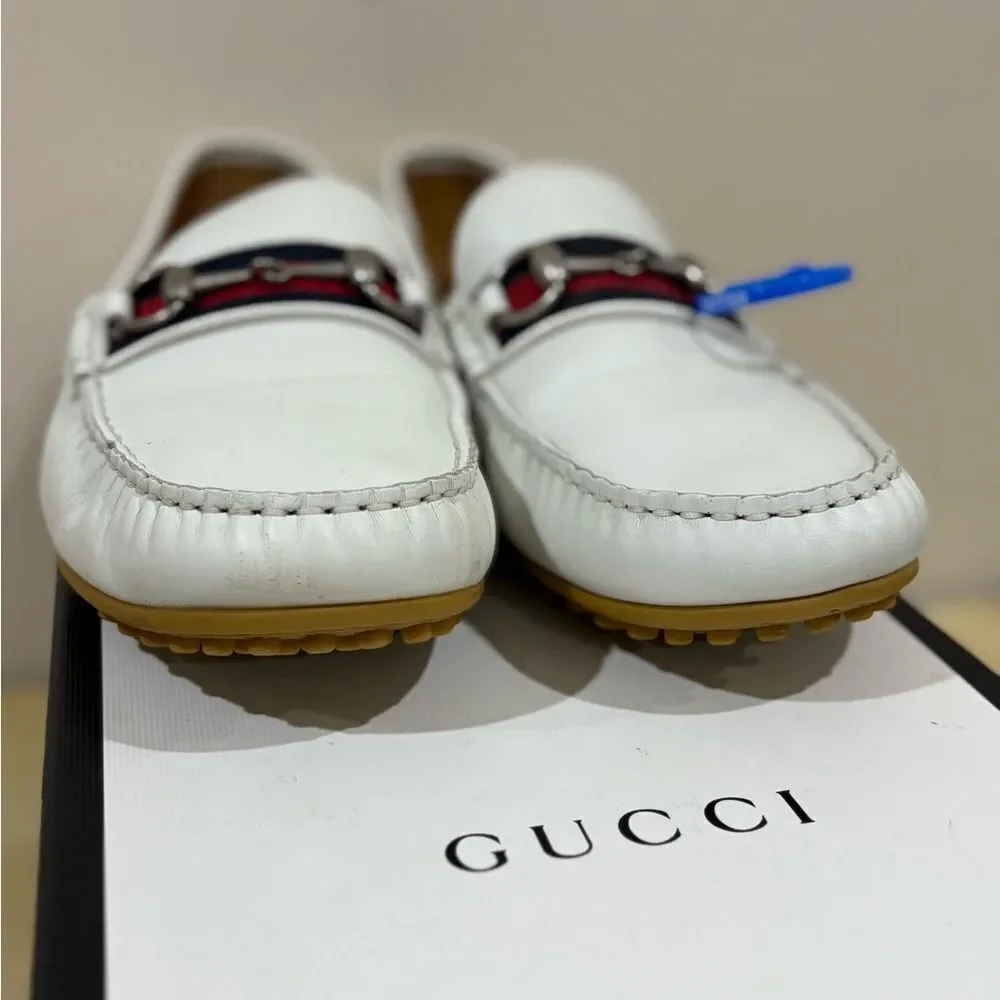 Gucci Driver Loafers White